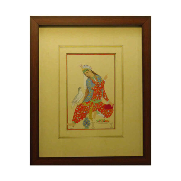 الرسم التصويري الفارسي صفوي الأصلي: ألوان مائية وغواش على الكرتون - عباسي