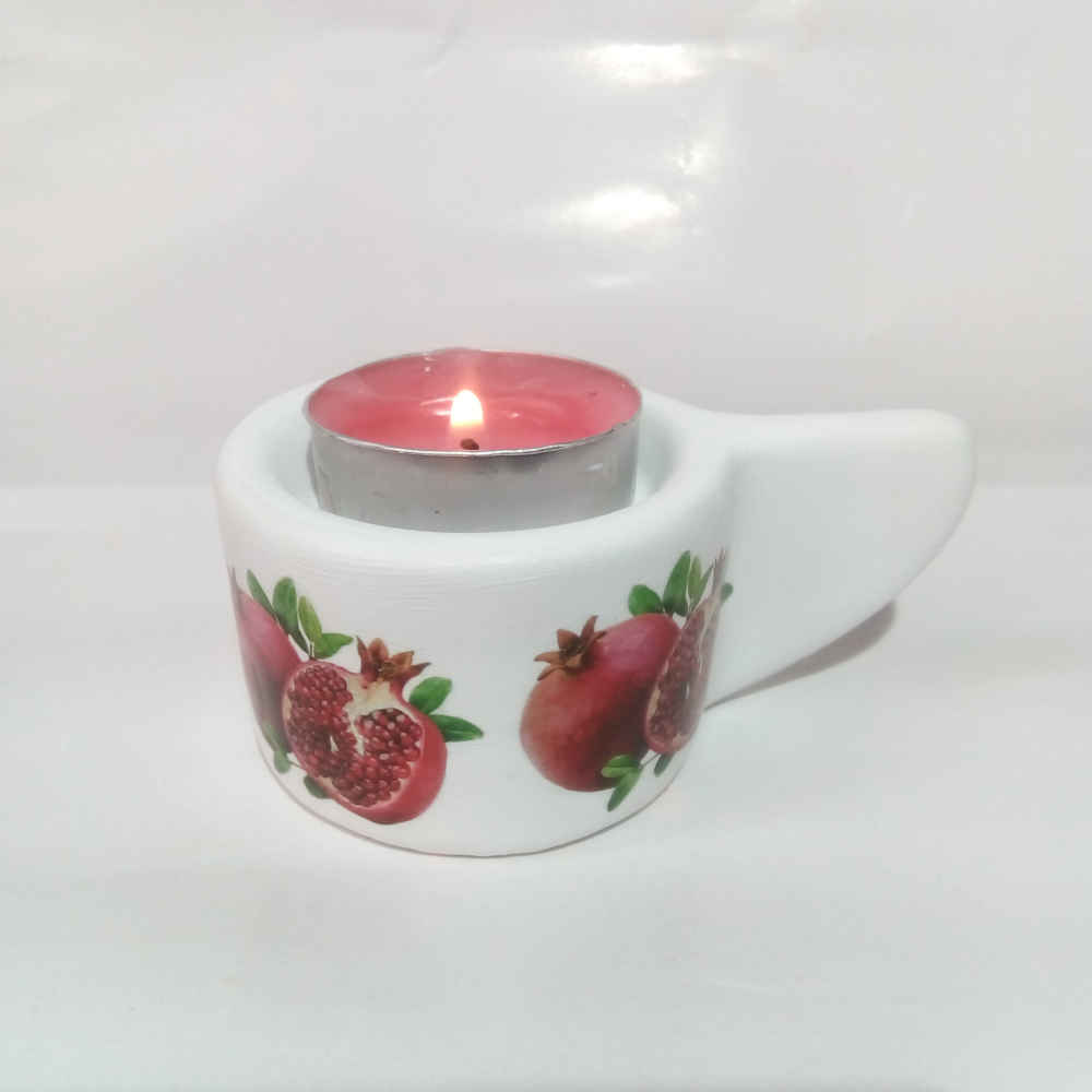 مجموعة من 2 حامل شمعة جبسي صغير موديل انار