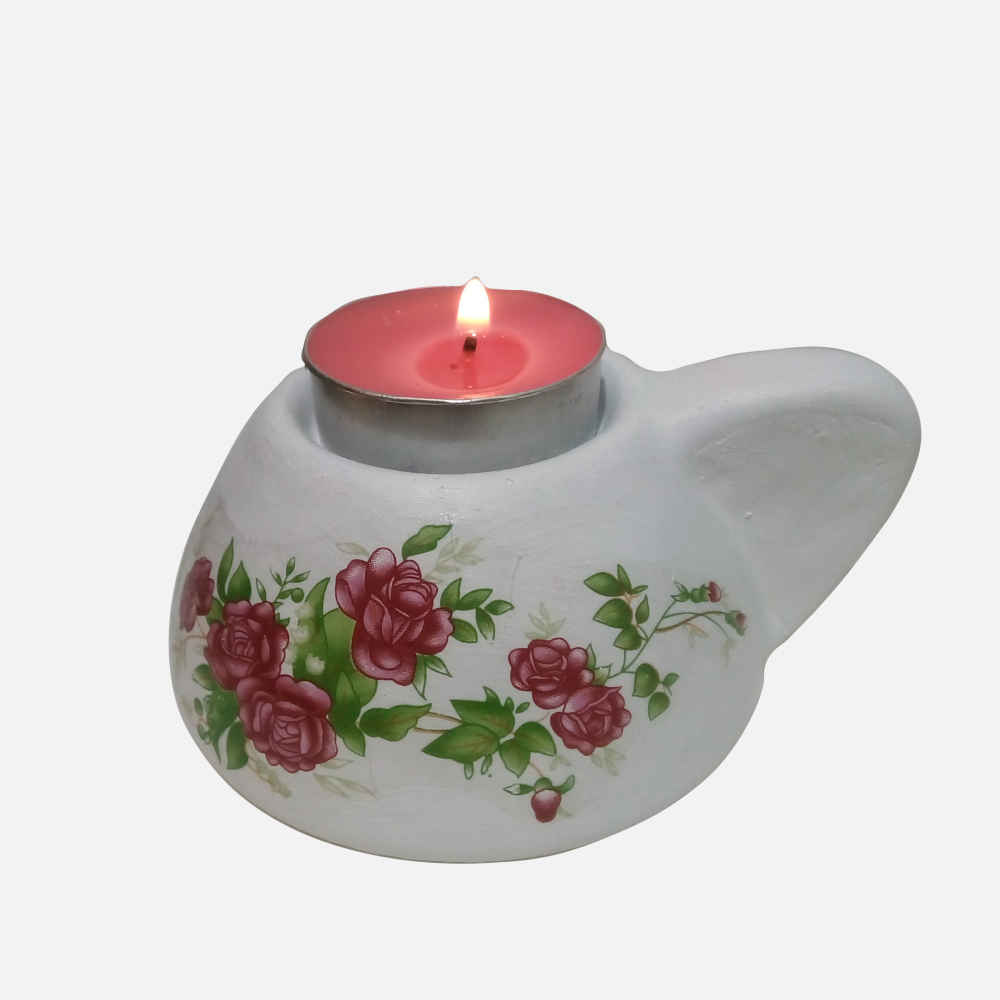 مجموعة من 2 حامل شمعة جبسي صغير موديل رؤى