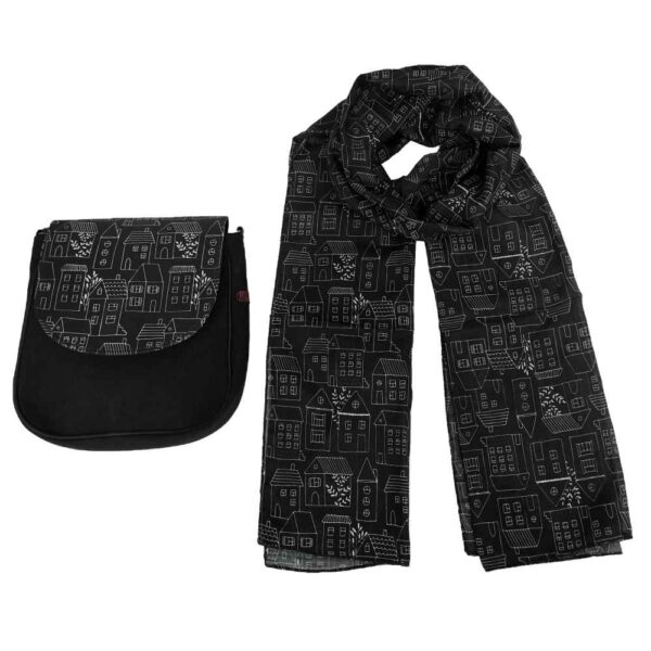 مجموعة حقيبة كتف عبر الجسم وباشمينا بوهيمية بطابع الكوخ