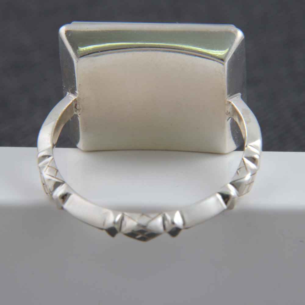 حلقة فضية إيرانية من العقيق الشجري للرجال – رامبود