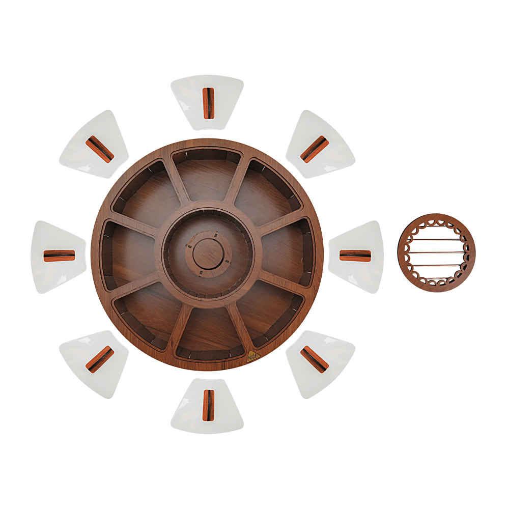 صندوق منظم لأكياس الشاي الخشبية مع مسخن دلآرام