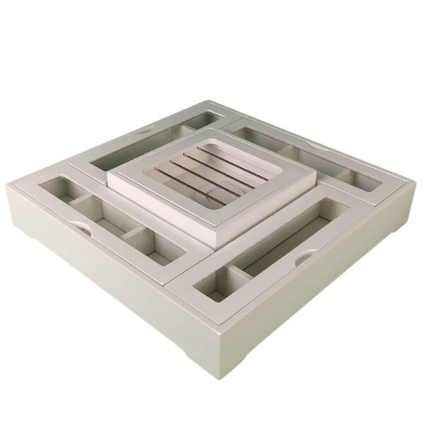 صندوق منظم لأكياس الشاي الخشبية مع مسخن هستي