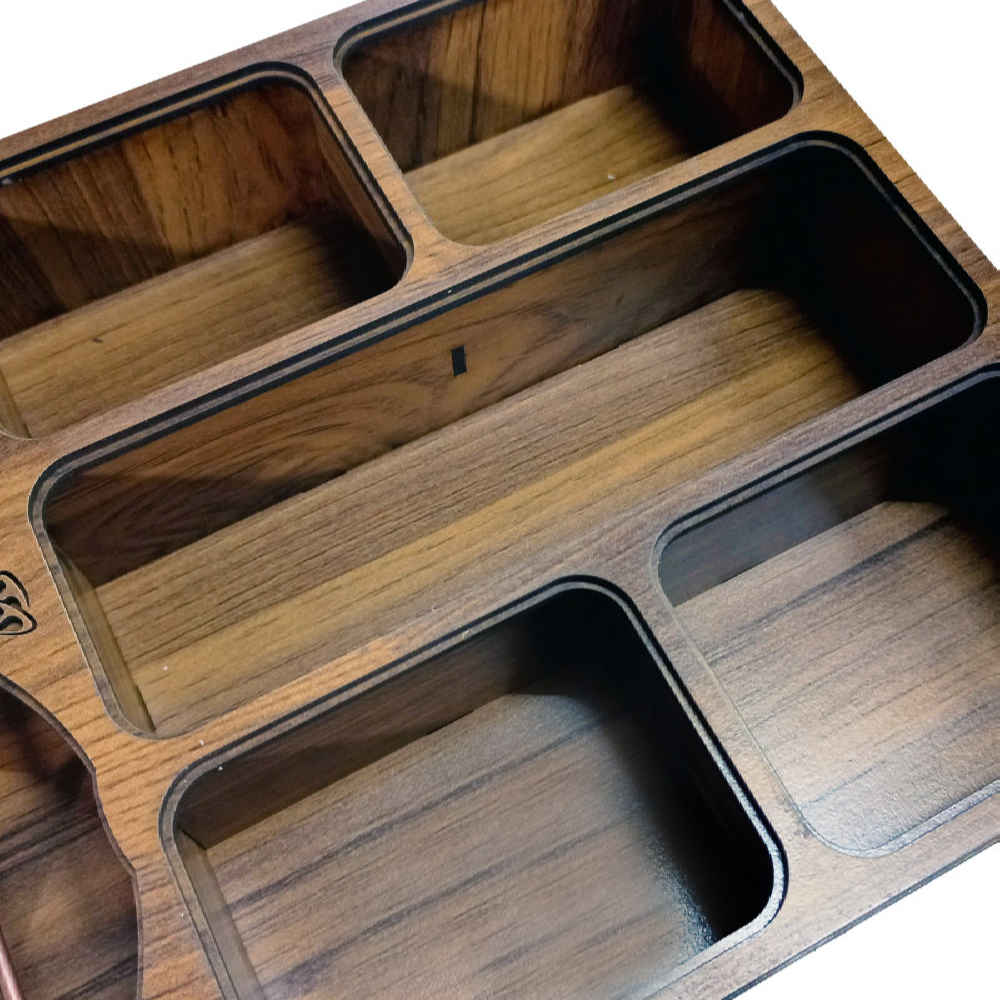 صندوق منظم لأكياس الشاي الخشبية مع مسخن جنان