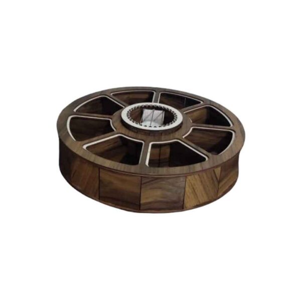 صندوق منظم لأكياس الشاي الخشبية مع مسخن مهرسا