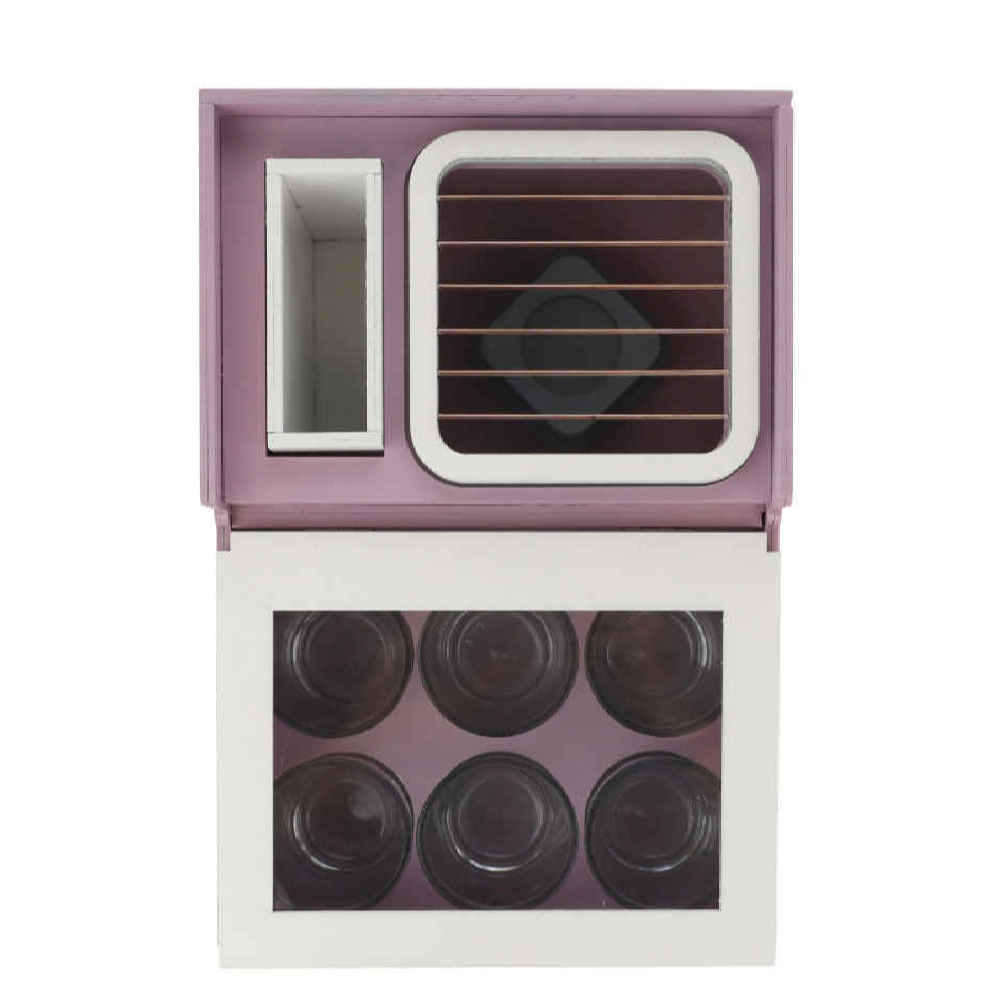 صندوق منظم لأكياس الشاي الخشبية مع مسخن تورنج