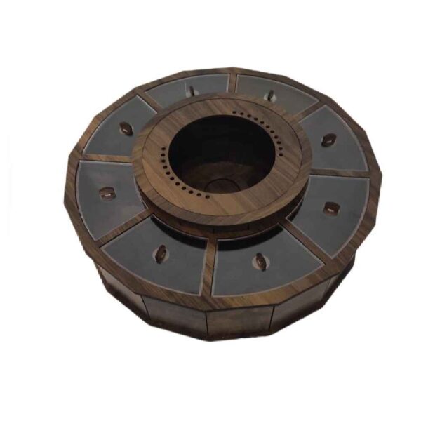 صندوق منظم لأكياس الشاي الخشبية مع مسخن ياس