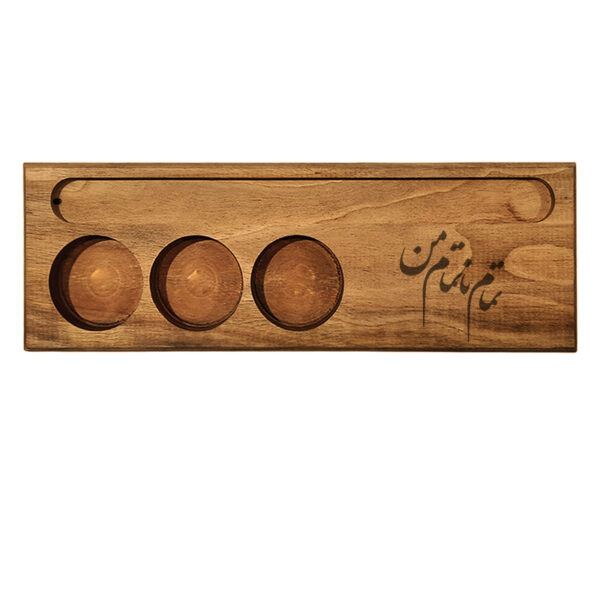 حامل الشموع الخشبي الريفي للزينة على الطاولة ناتمام