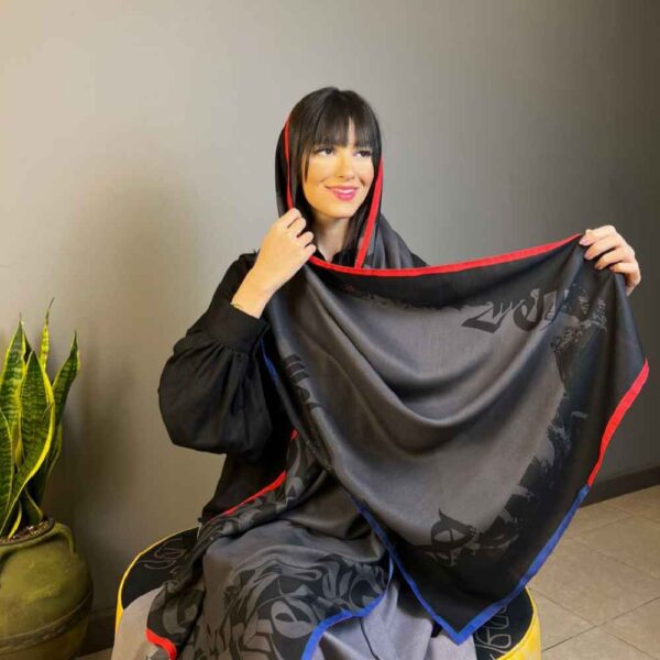 وشاح إيراني مطبوع فني وخفيف الوزن مجنون