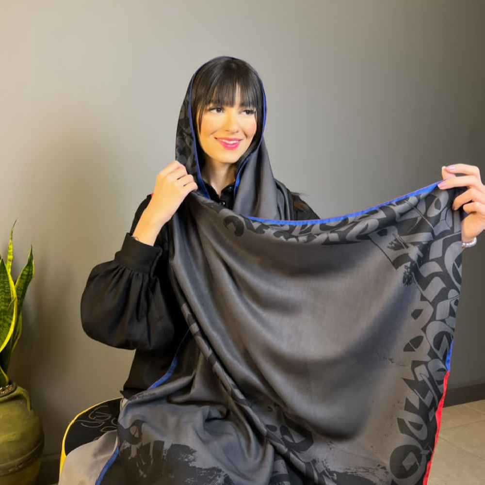 وشاح إيراني مطبوع فني وخفيف الوزن مجنون
