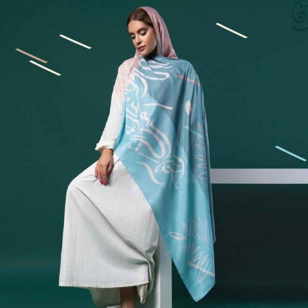 وشاح إيراني مطبوع فني وخفيف الوزن بنقش خط وفا