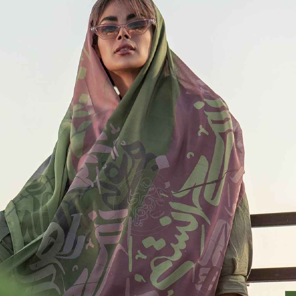 وشاح إيراني مطبوع فني وخفيف الوزن هيفا