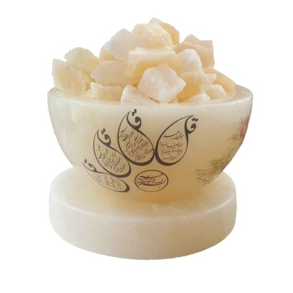 مصباح ملح إسلامي بشكل وعاء مصنوع يدويًا بخط عربي للسور الأربعة