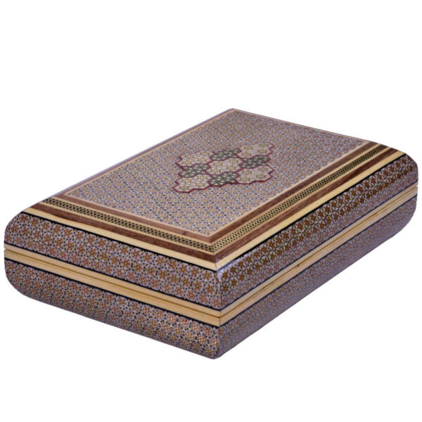 صندوق مجوهرات خشبي مصنوع يدويًا بتصميم ختام إيراني - نافس
