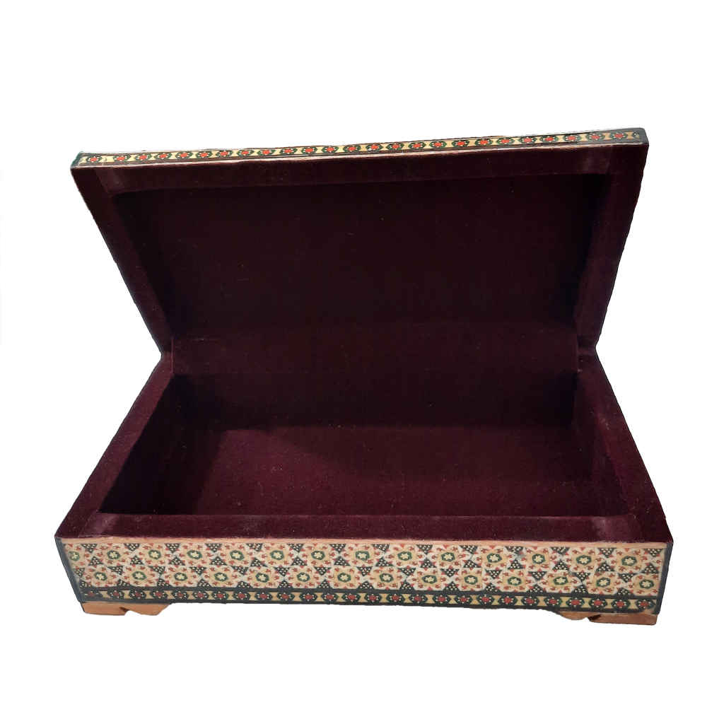 صندوق مجوهرات خشبي مصنوع يدويًا بتصميم ختام إيراني – نازنين