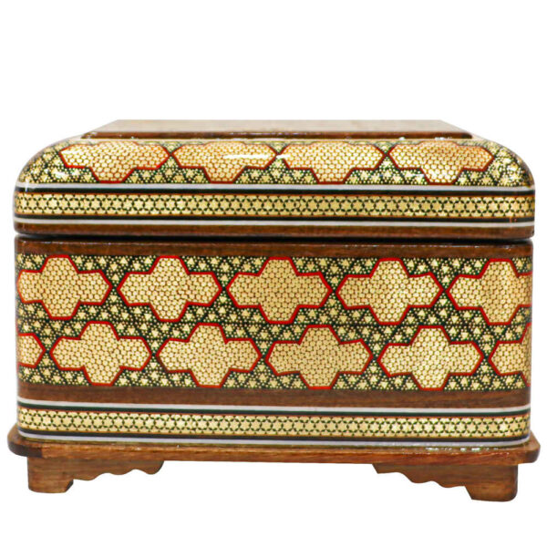 صندوق مجوهرات خشبي مصنوع يدويًا بتصميم ختام إيراني - رنا