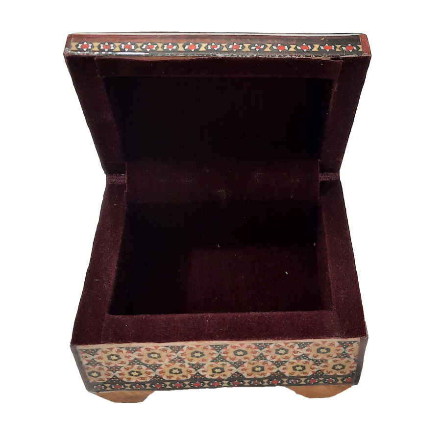 صندوق مجوهرات خشبي مصنوع يدويًا بتصميم ختام إيراني – سارايا