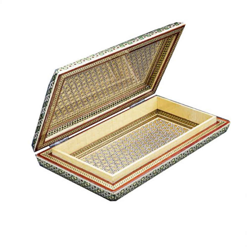 صندوق مجوهرات خشبي مصنوع يدويًا بتصميم ختام إيراني – زهيلا