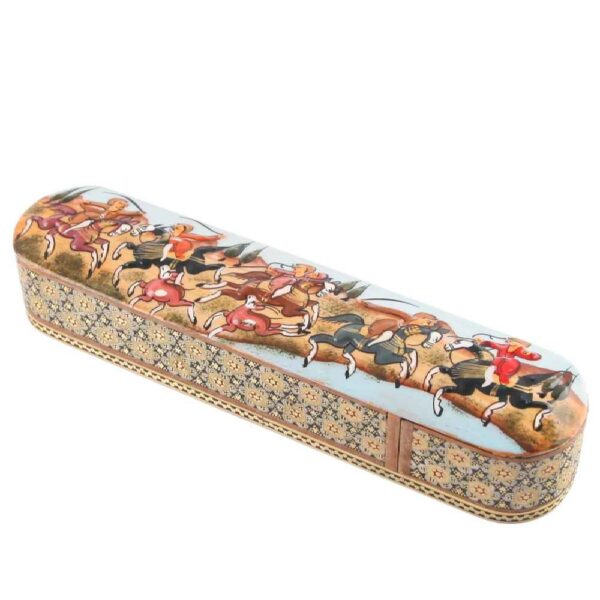 صندوق أقلام خشبي مصنّع يدويًا بفن الخَطِّم كیانا