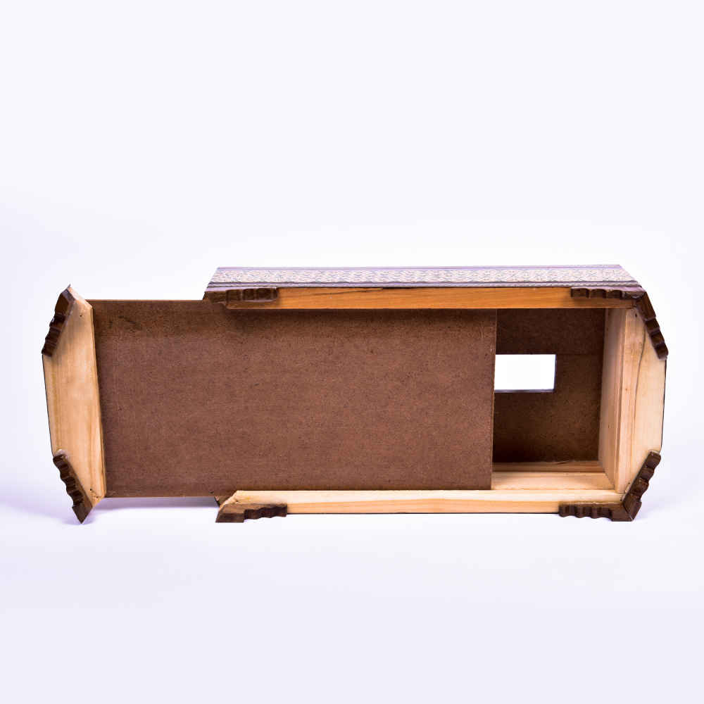 غطاء علبة مناديل خشبي إيراني مُصنع يدويًا – خاتمكاري بورنا