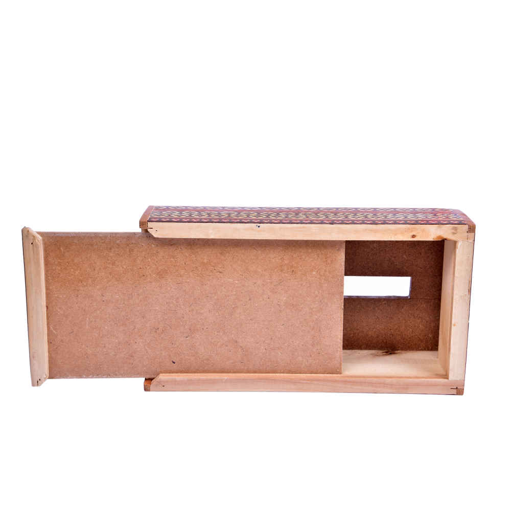 غطاء علبة مناديل خشبي إيراني مُصنع يدويًا – خاتمكاري چکاوک