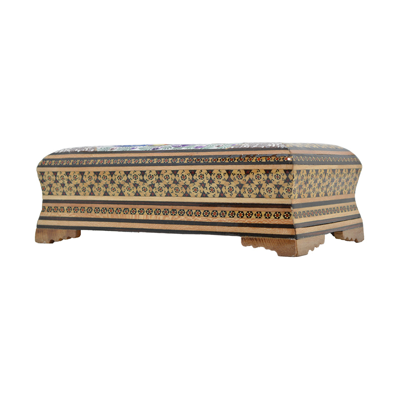 غطاء علبة مناديل خشبي إيراني مُصنع يدويًا – خاتمكاري سنتي