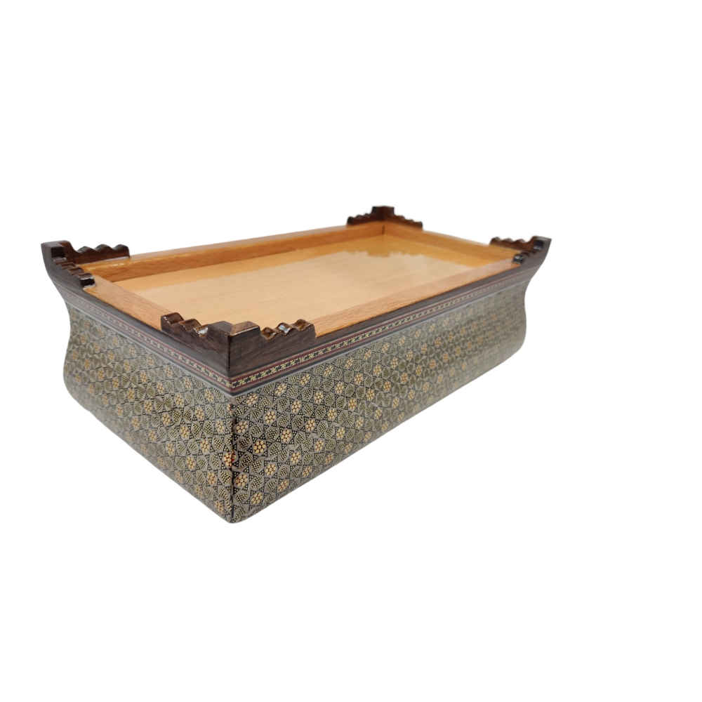 غطاء علبة مناديل خشبي إيراني مُصنع يدويًا – خاتمكاري تابان