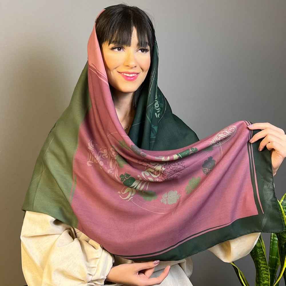 وشاح مطبوع للنساء بنمط فني إيراني فاخر ونابض بالحياة طراز نكَرينا
