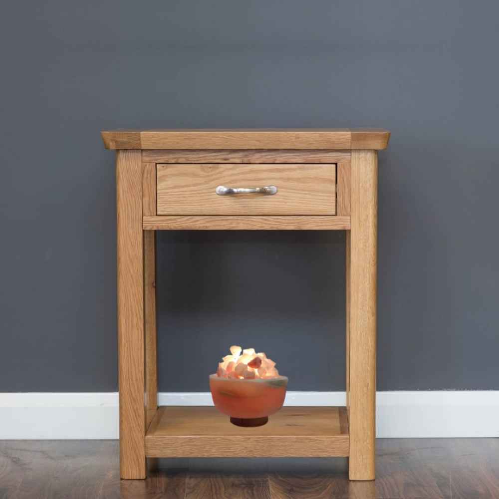 مصباح ملح إيراني حقيقي بشكل وعاء مع قطع خشبية نموذج ريما