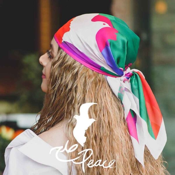 وشاح حرير صغير فني للنساء فاخر ونمط زاهي سلام