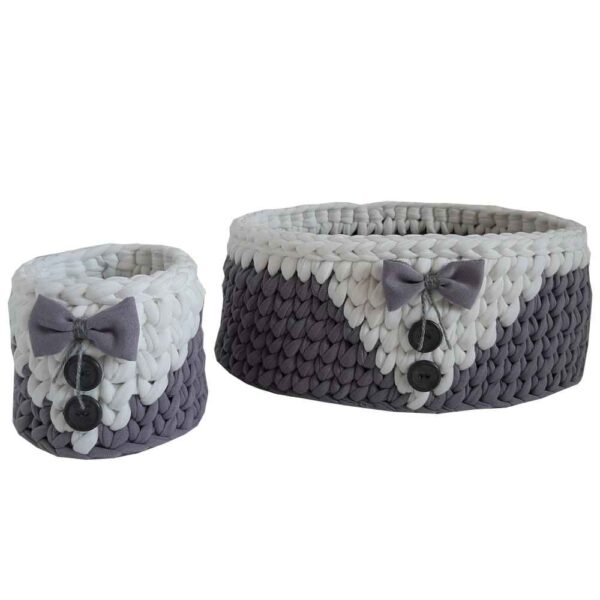 مجموعة من 2 سلال تخزين كروشيه خيوط موديل دارا