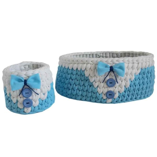 مجموعة من 2 سلال تخزين كروشيه خيوط موديل دينا