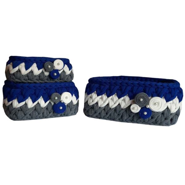 مجموعة من 3 سلال تخزين كروشيه خيوط موديل أفشين