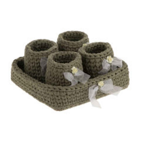 مجموعة من 5 سلال تخزين كروشيه خيوط موديل نهال