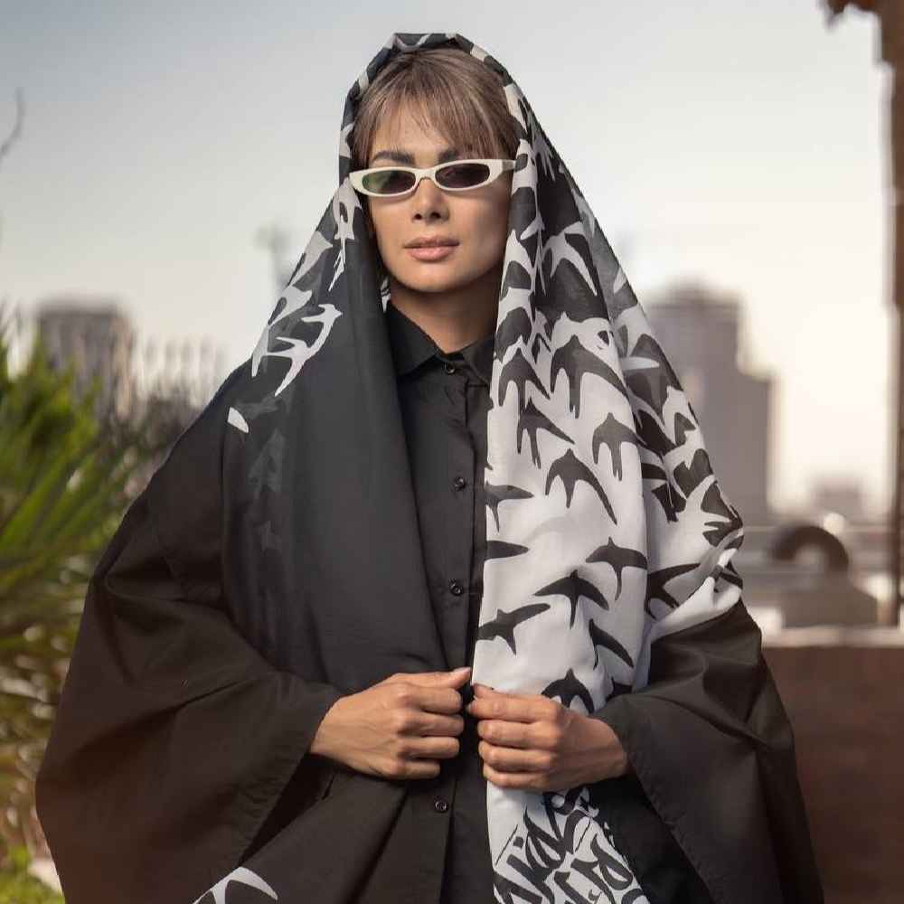 وشاح إيراني مطبوع فني وخفيف الوزن پرستو