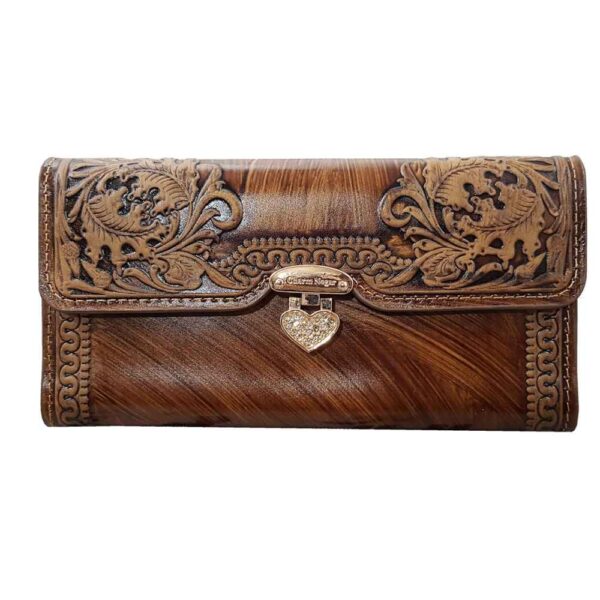 محفظة جلد إيرانية طويلة للنساء بتصميم نگار