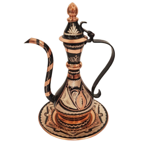 مجموعة من مرش ماء الورد الإيراني من النحاس وصحن