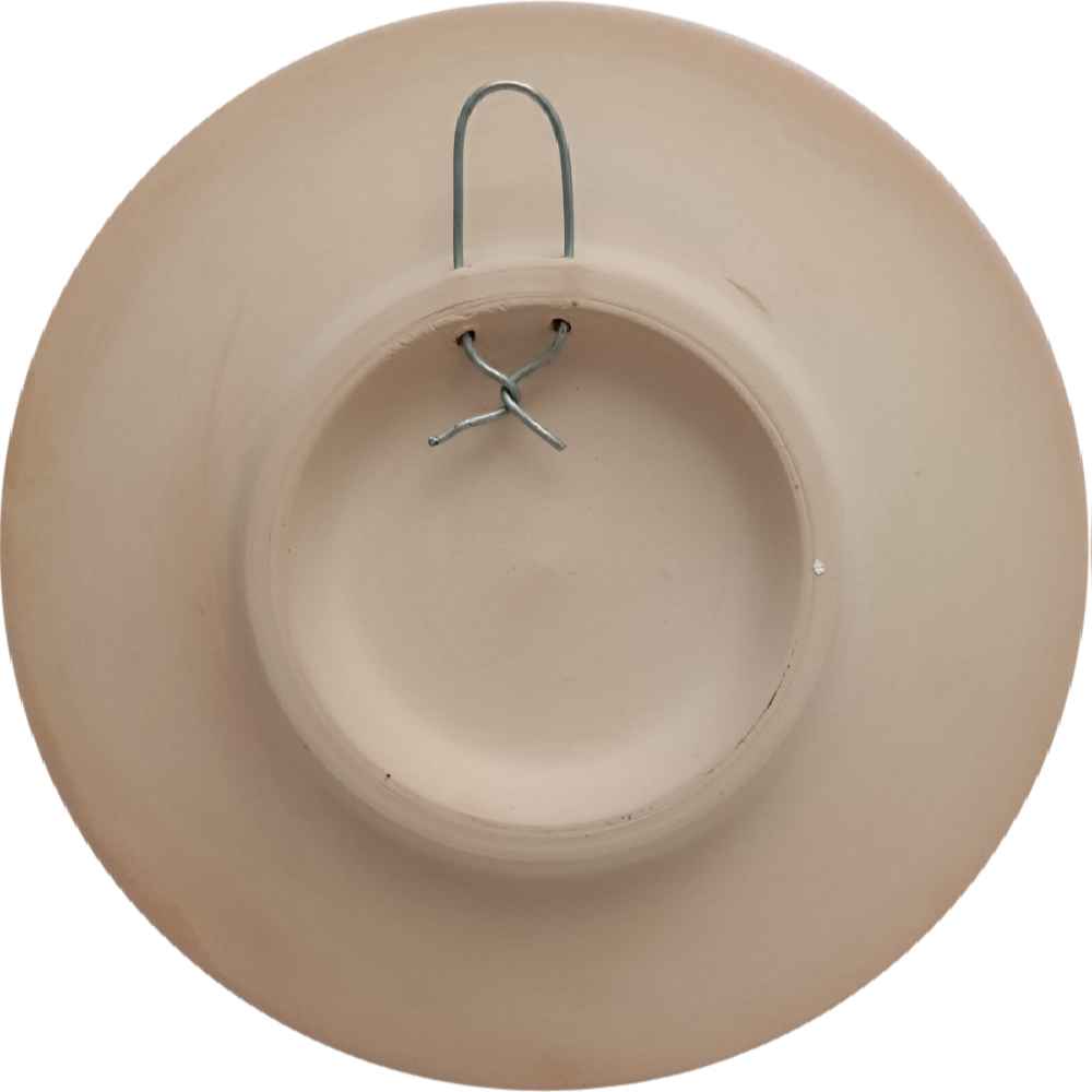 طبق فخار مزخرف مرسوم يدوياً بقصيدة إيرانية