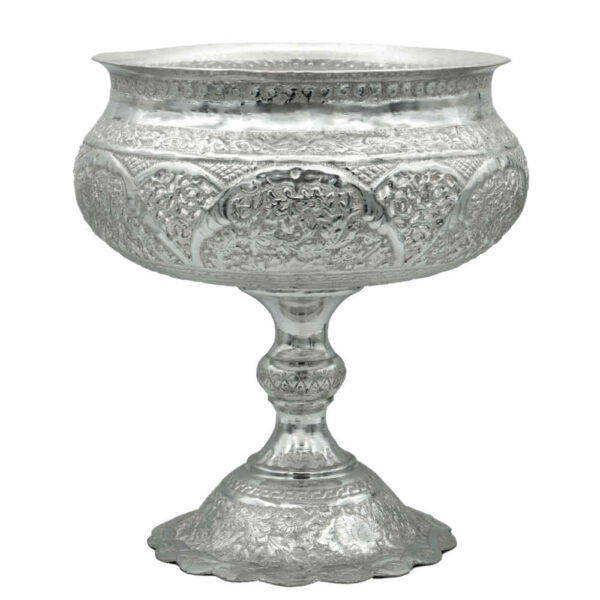 وعاء سكر إيراني نحاسي محفور مصنوع يدويًا - آفاق