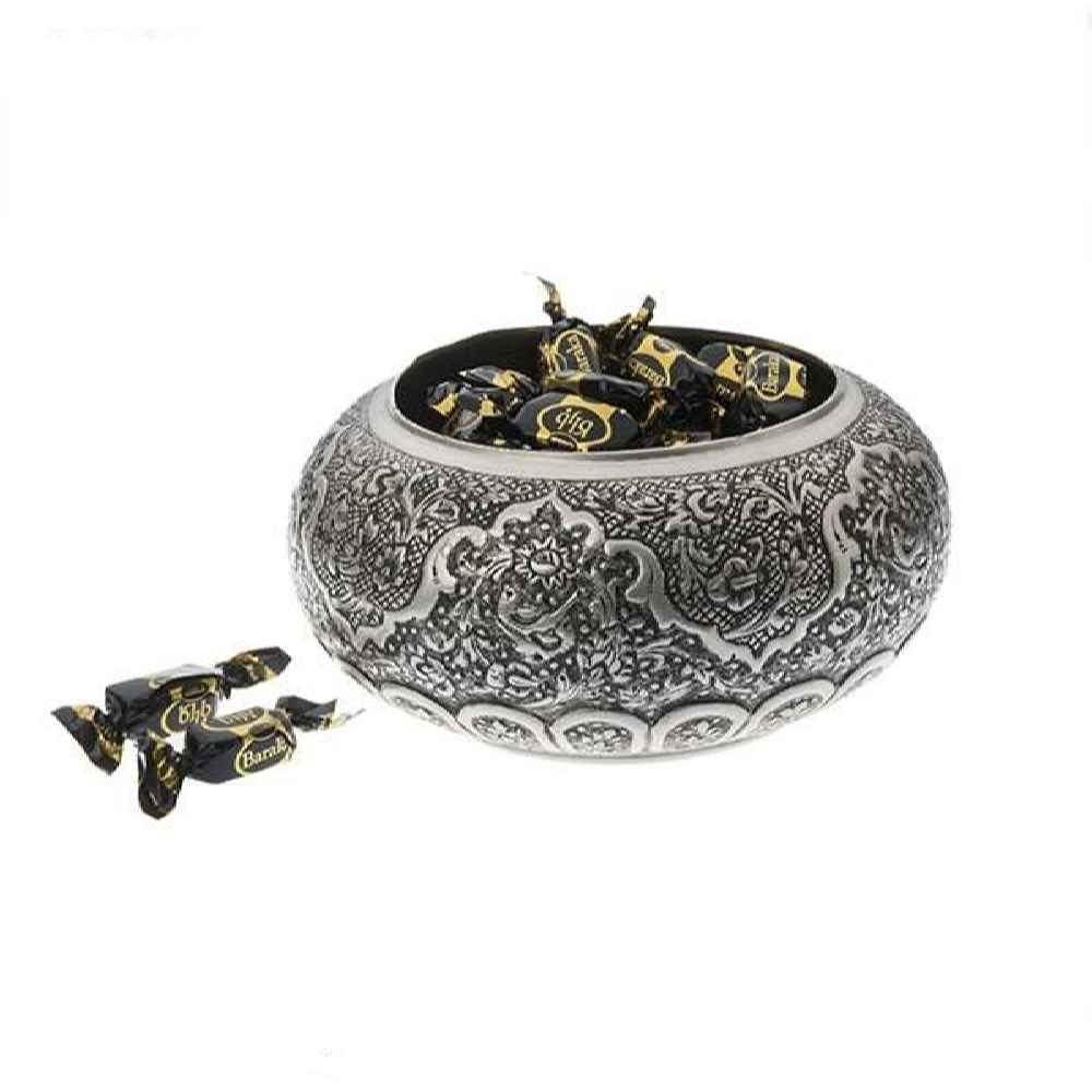 وعاء سكر إيراني نحاسي محفور مصنوع يدويًا – نيما