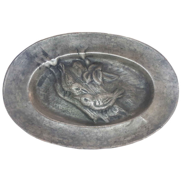 صينية نحاسية زخرفية محفورة يدويًا ببرجسته إيراني تقليدي