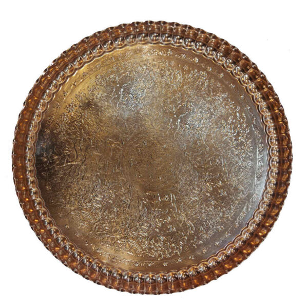 صينية تقديم نحاسية إيرانية مطروقة تقليدياً مهتاب