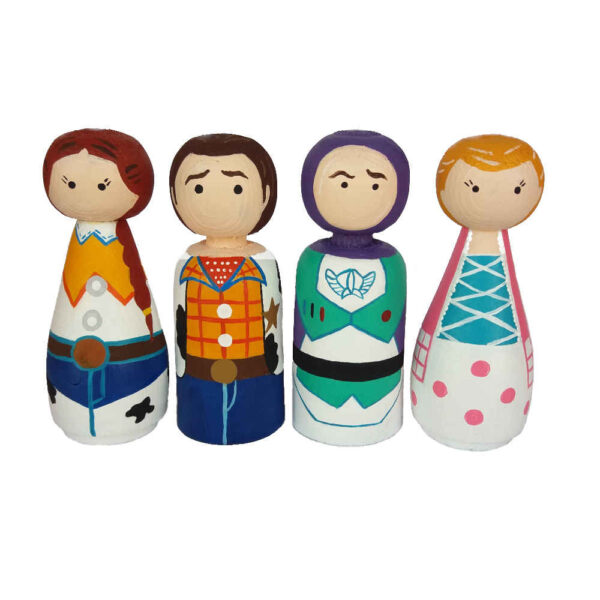 دمى خشبية مصنوعة يدويًا - رعاة البقر | تماثيل لعب ريفية غربية