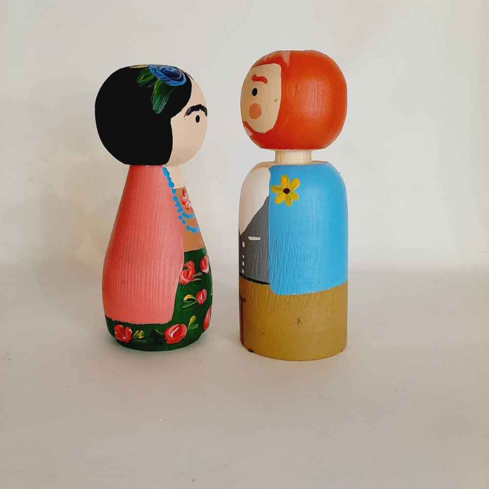 دمى خشبية مصنوعة يدويًا – فريدا كاهلو | تماثيل خشبية فنية