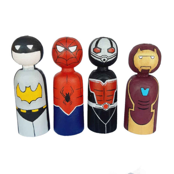 دمى خشبية مصنوعة يدويًا - أبطال خارقون 02 | تماثيل خشبية فريدة