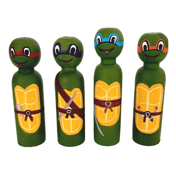 دمى خشبية مصنوعة يدويًا - السلاحف النينجا المتحولون | تماثيل لعب مخصصة