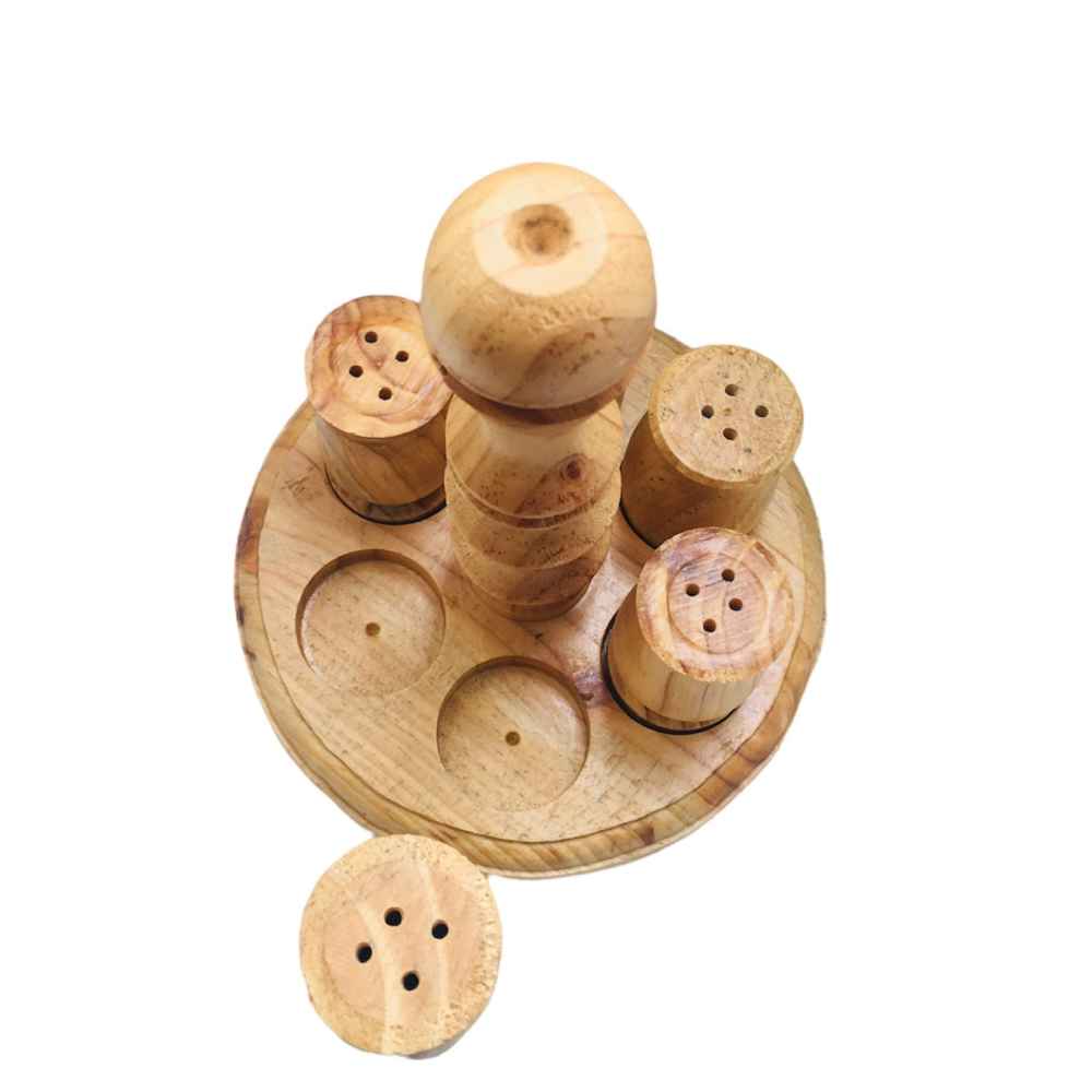 مجموعة شاكرات ملح وفلفل خشبية هاله