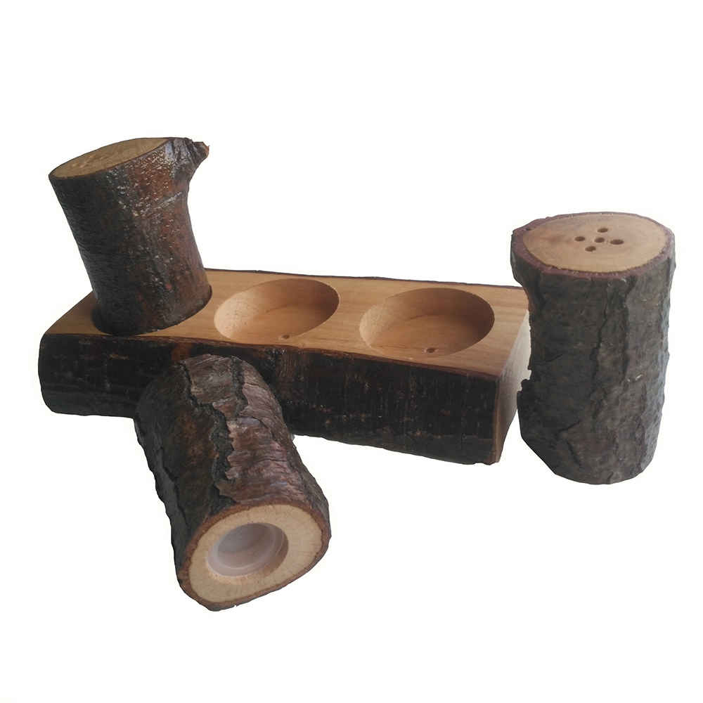 مجموعة شاكرات ملح وفلفل خشبية جانغل