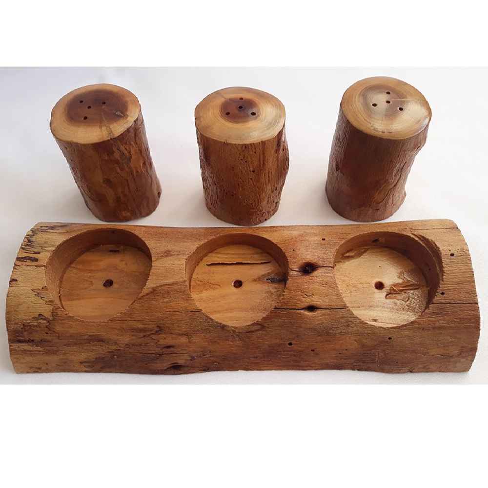 مجموعة شاكرات ملح وفلفل خشبية يلدا