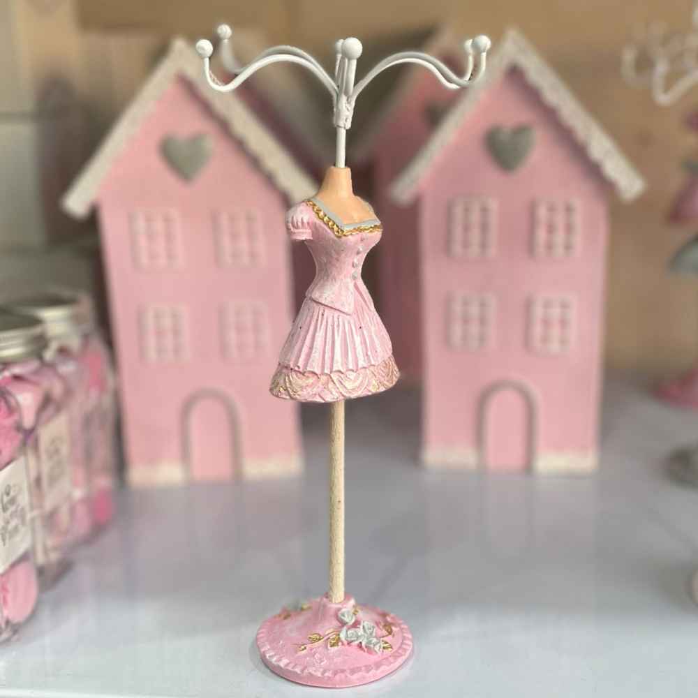 حامل ومُنظِّم مجوهرات جديد طراز دمية وردية